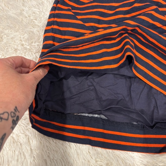 J. Crew Red Blue Striped Elastic Waist Skirt woman’s Size 10 - Picture 3 of 9